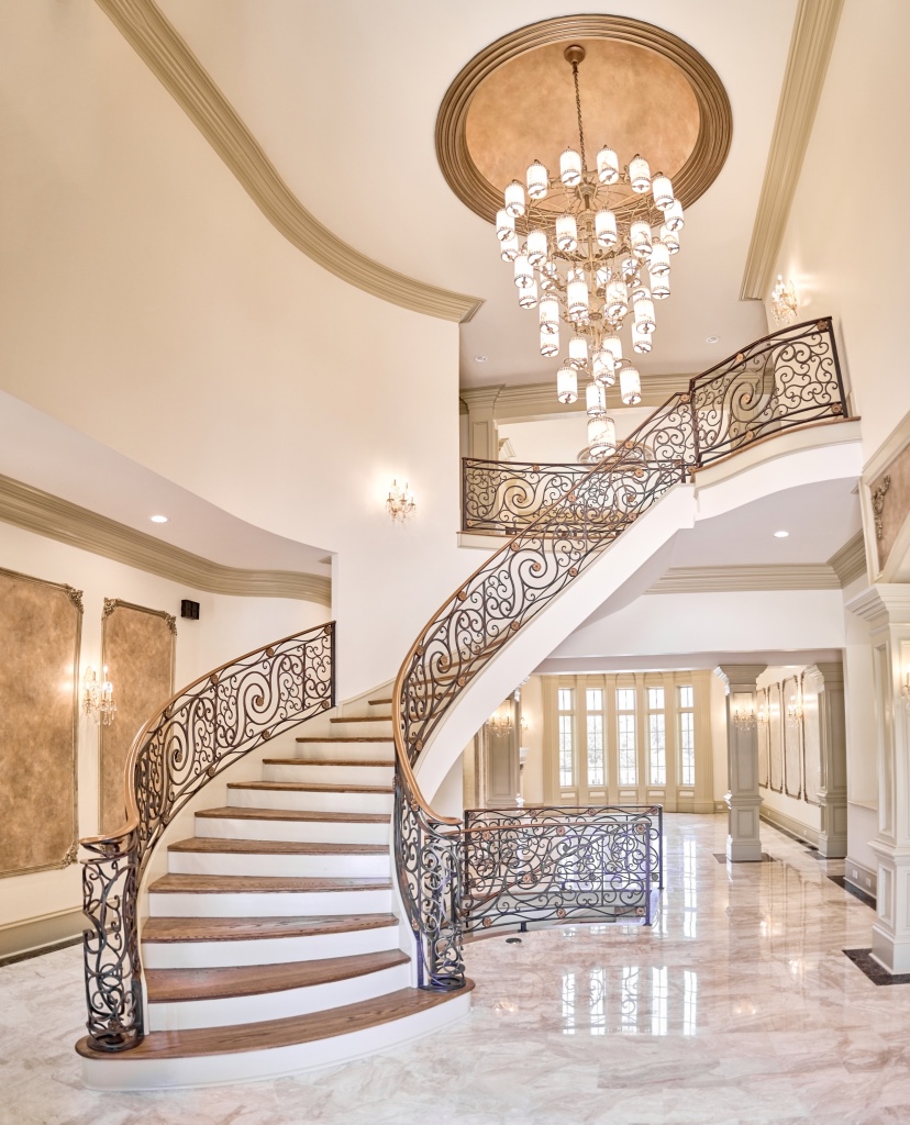 Grand staircase with classical detailing