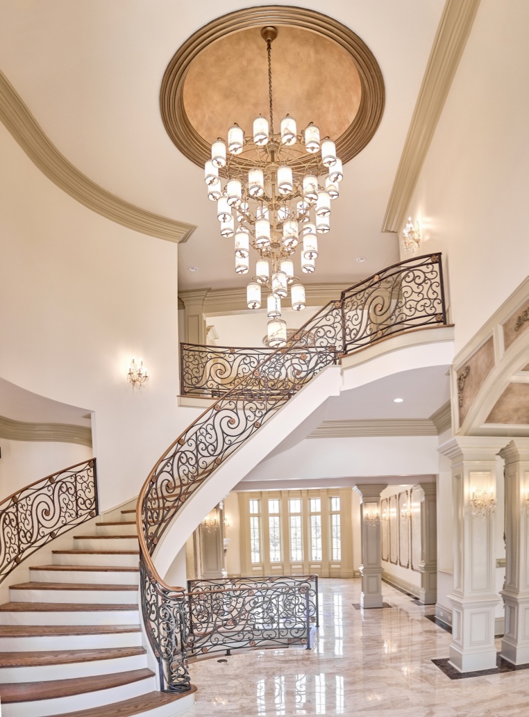 Staircase architecture and millwork detail